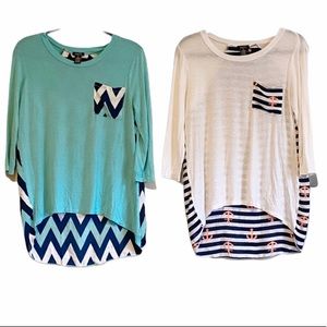 FINALSALE Rue21 2 Sheer ThreeQuarter Sleeve Shirts